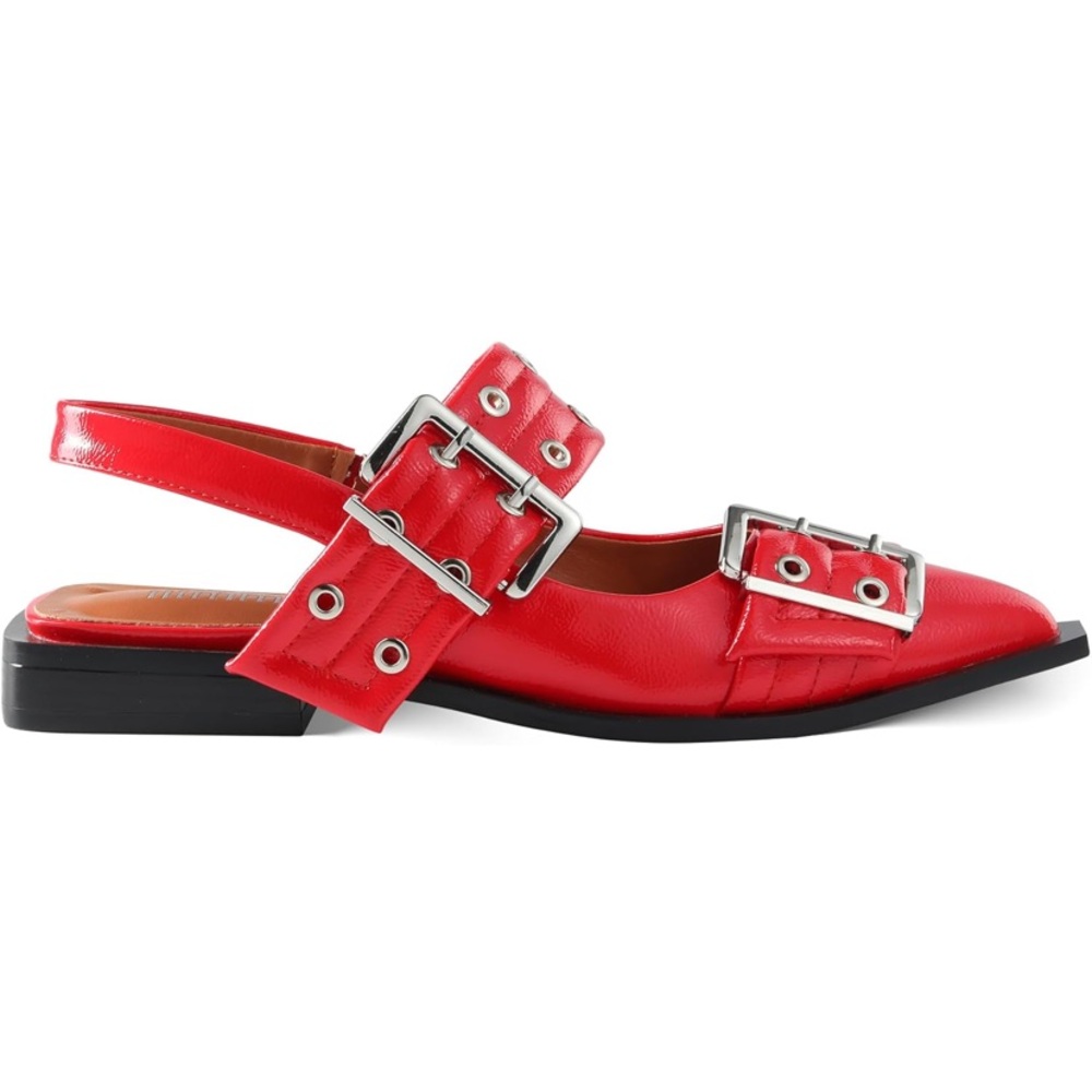 Buckle Ballet Block Flats - Picture 3 of 8